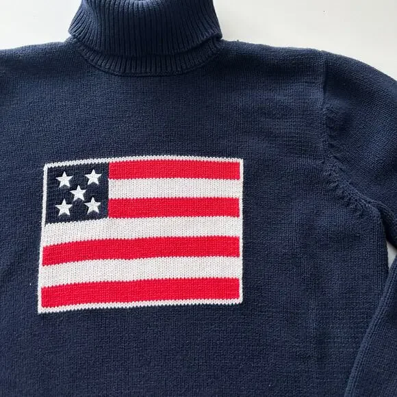 Liz Claiborne American Flag Turtleneck Sweater - Picture 3 of 6